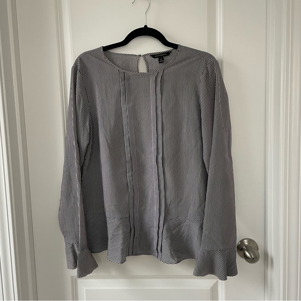 Banana Republic Black/White Striped Blouse